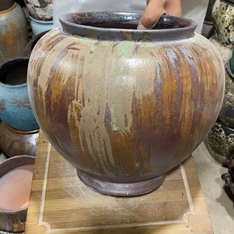 紫砂花盆口19高度26灯笼