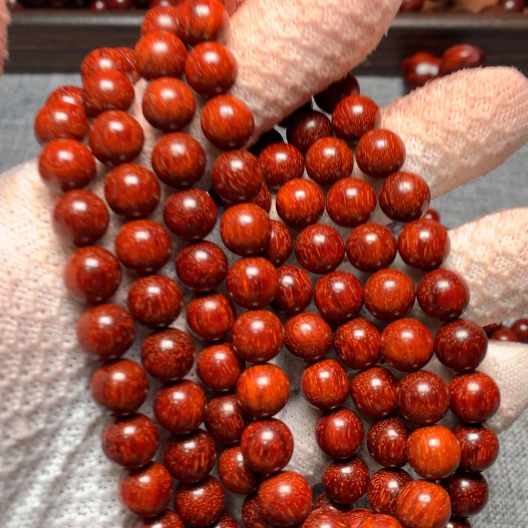小叶紫檀手串/手链1.0*108颗 高油密老料 无胶无蜡原汁原味