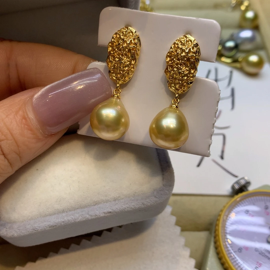 银S925镶嵌耳饰海水珍珠