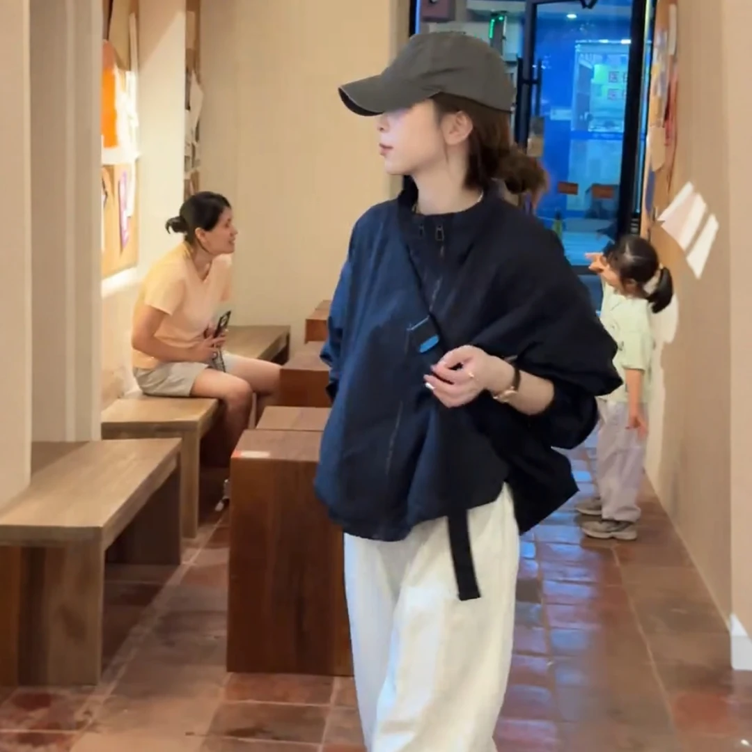 美式流行立领设计感冲锋衣短外套女装秋季爆款休闲显瘦夹克上衣