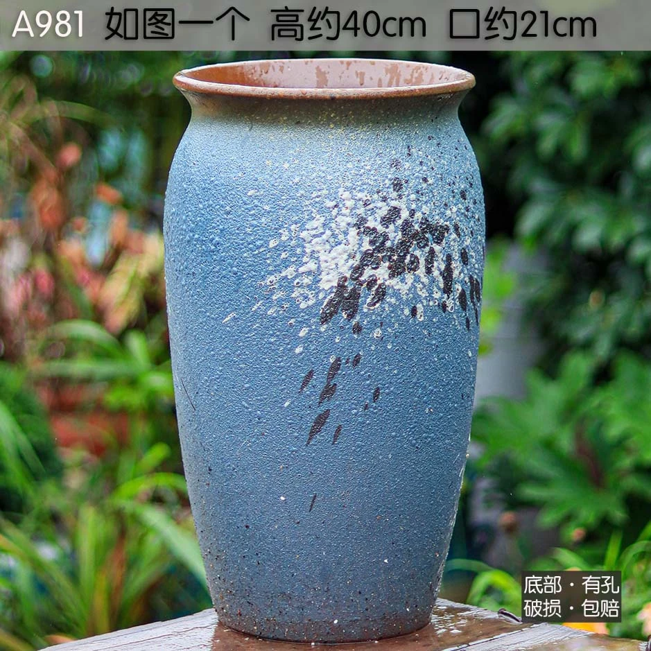 特大号高筒透气花盆家用多肉悬崖老桩盆栽A981高约40cm口约21cm