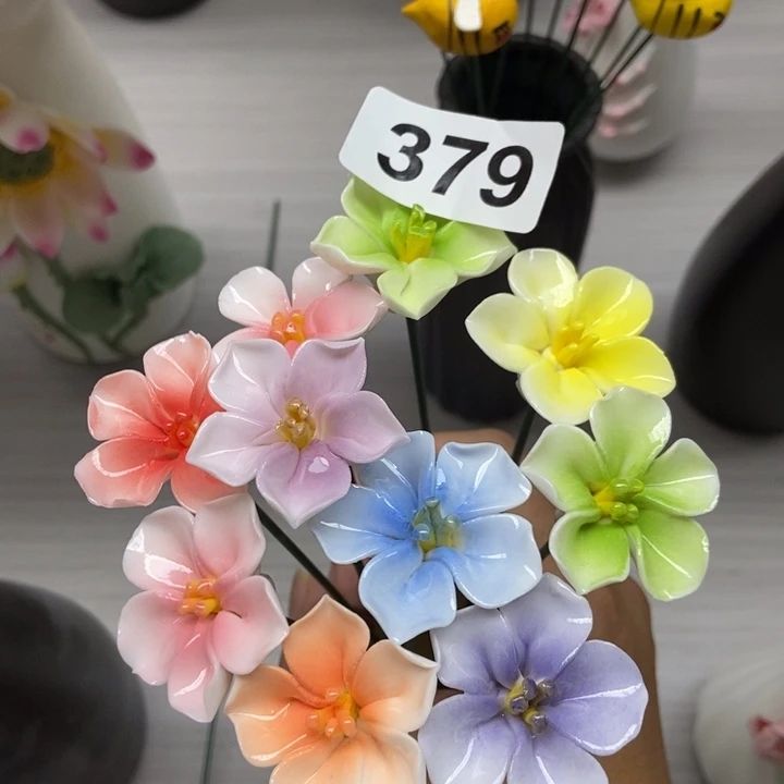 陶瓷手工制作陶瓷花10朵樱花