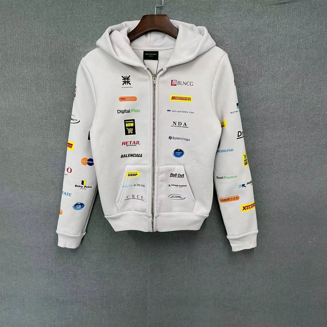 未使用 Balenciaga/巴黎世家 (pm) 商标印花拉链 带吊xs码/6201