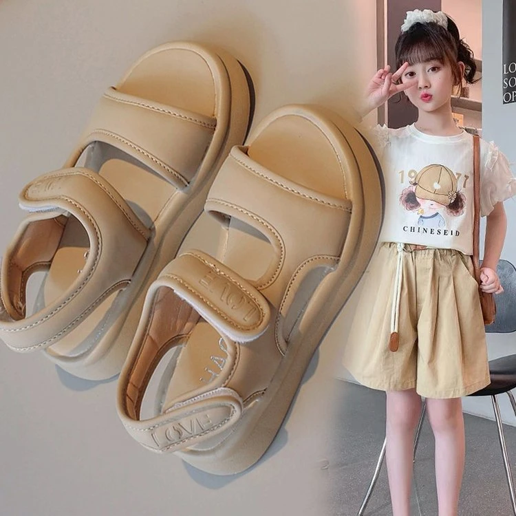 女童凉鞋2025新款夏季儿童休闲凉拖大童公主洋气沙滩鞋软底女孩