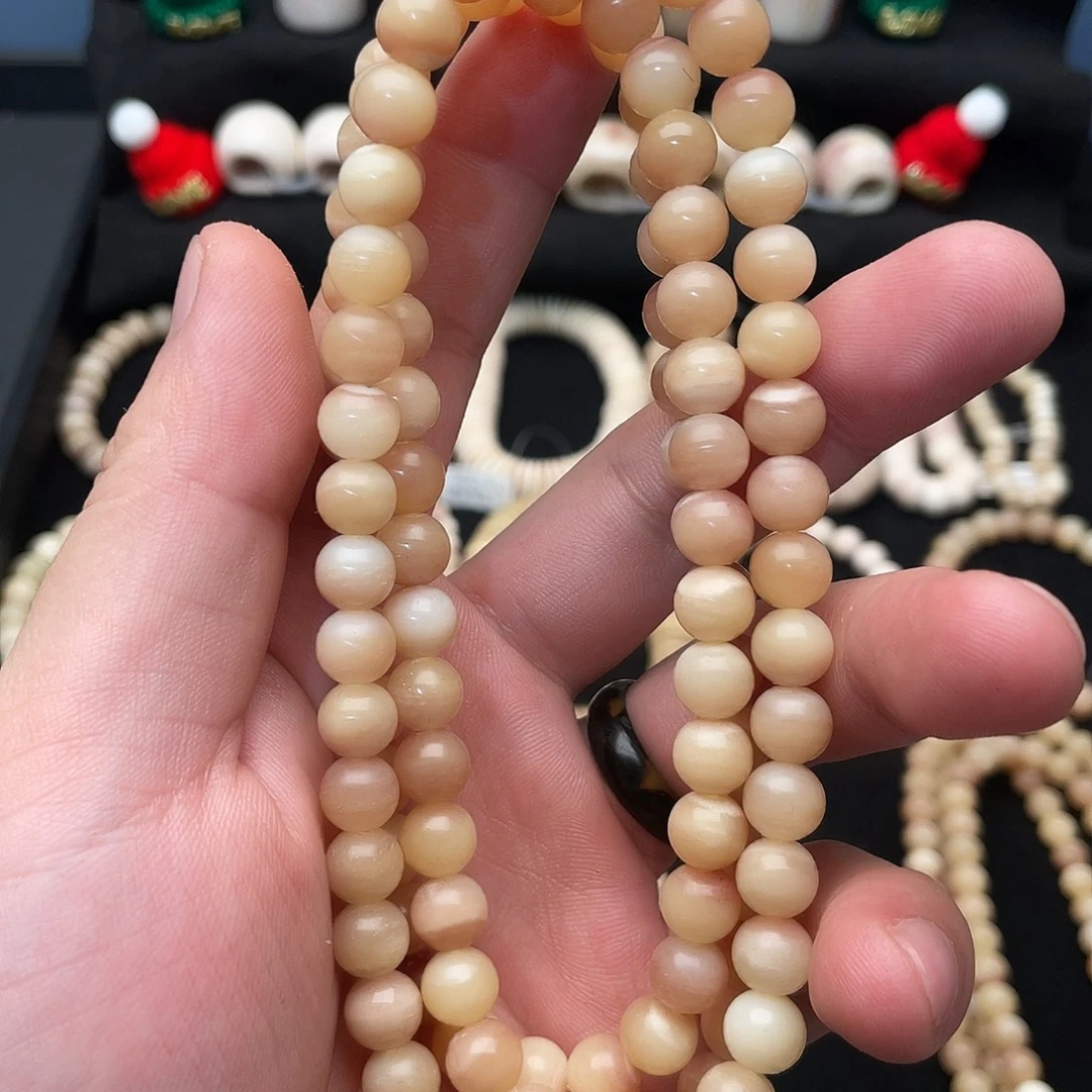 白玉菩提手串精品驼骨108