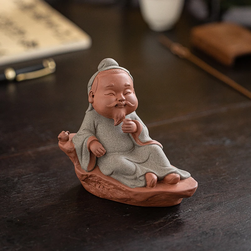 创意紫砂历史人物茶圣茶宠摆件精品禅意茶室茶空间装饰工艺品摆设