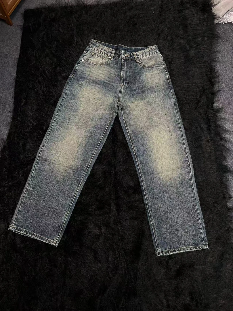 （N104）小众设计师潮牌男女情侣同款洗水日系牛仔裤