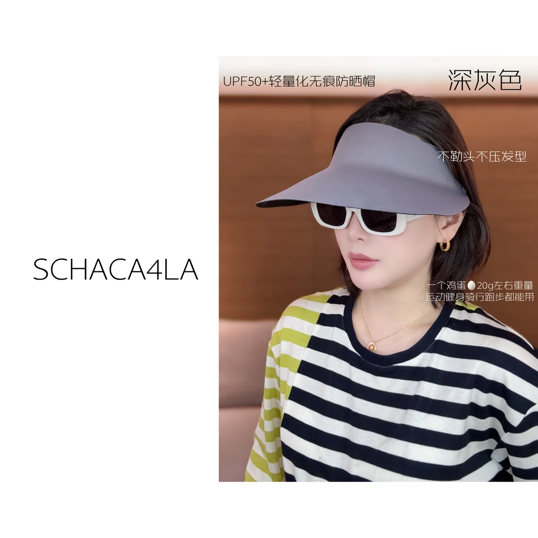 schaca4la正品UPF50+轻量型专业帽打球跑步户外骑行防晒空顶帽