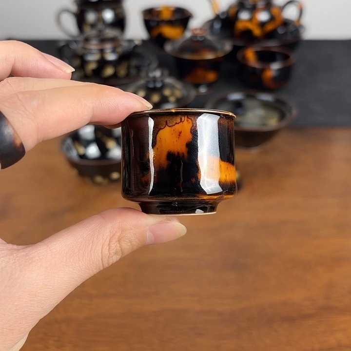 瓷玳瑁釉迷你一口杯