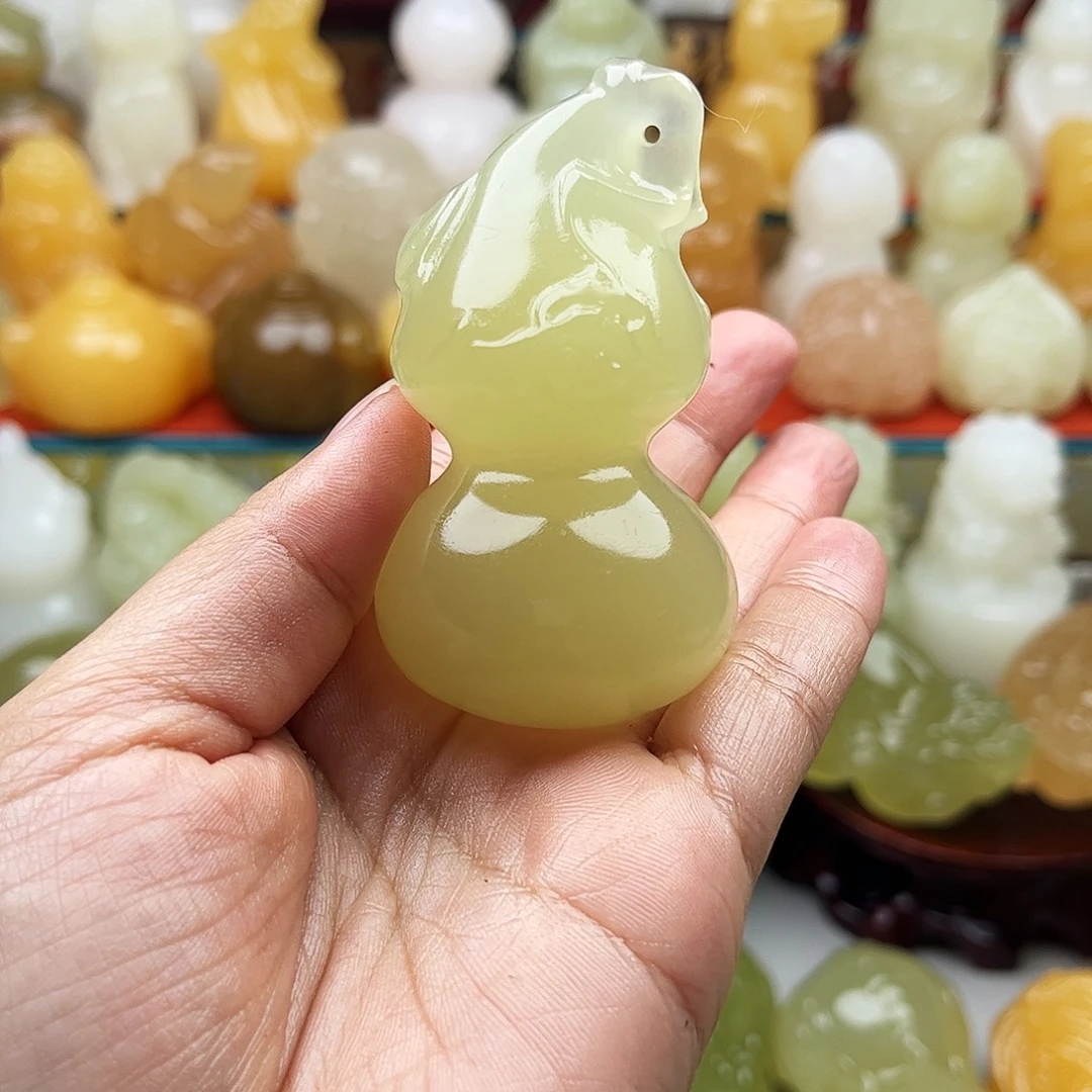 过***客石材葫芦手吧摆件