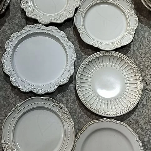 瓷片微瑕八寸浅盘六个一组