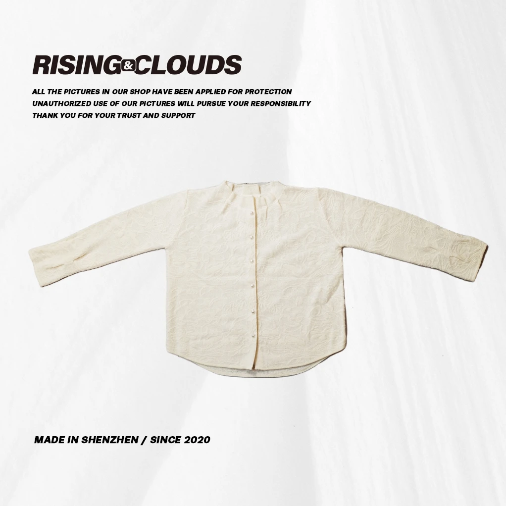 RISING&CLOUDS【莎莎】深圳南油时尚百搭显瘦羊毛提花衬衫120304