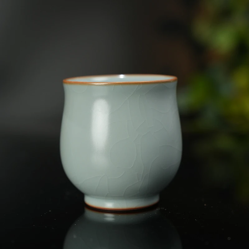 【墨舍名窑】天青花骨杯（fc011）