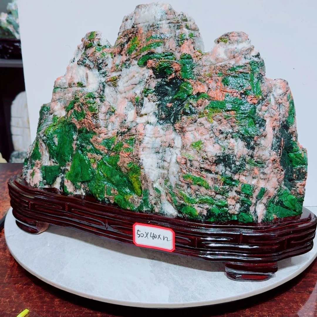盐***仔石材七彩石精品摆件