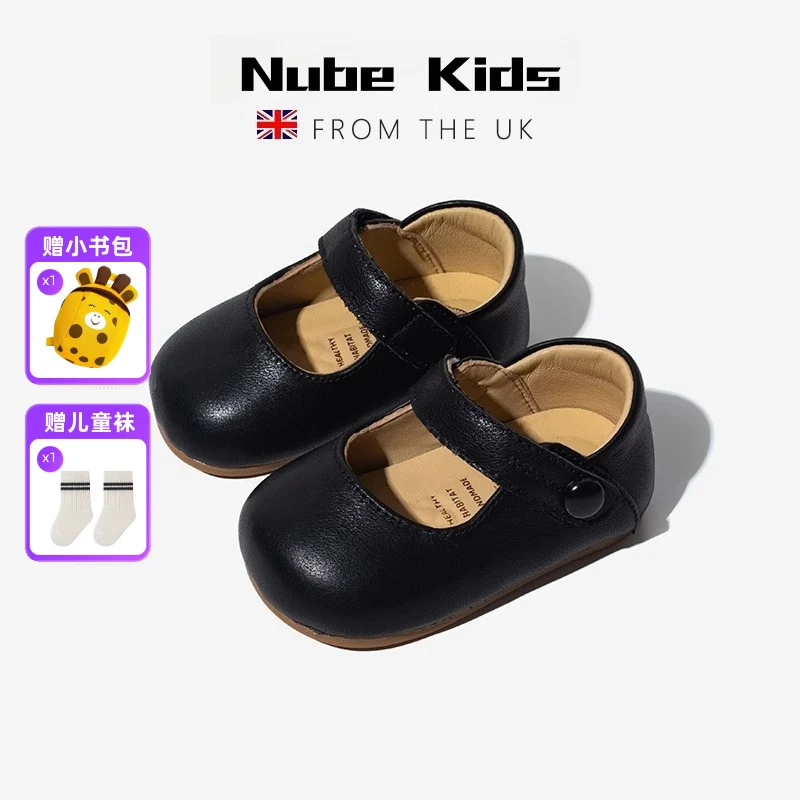 头层牛皮女童学步鞋春夏季新款宝宝黑色单鞋演出婴儿软底真皮皮鞋