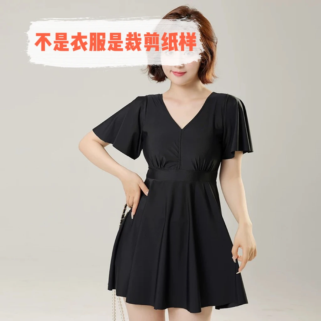 C25062裁剪纸样（L-5XL)女士连体泳衣+安全裤连衣裙裁剪纸样