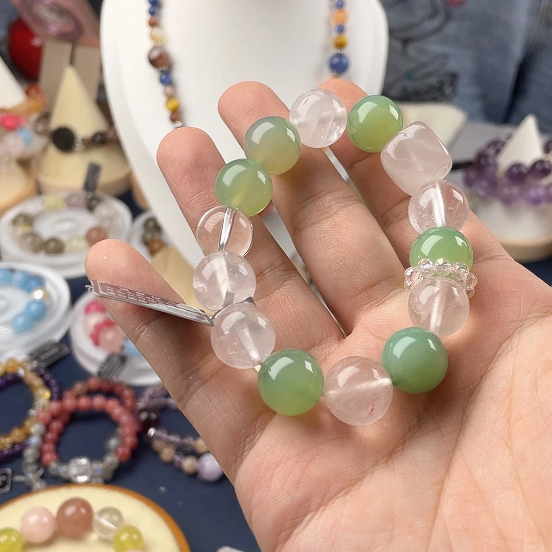 银S925镶嵌手链烟晶