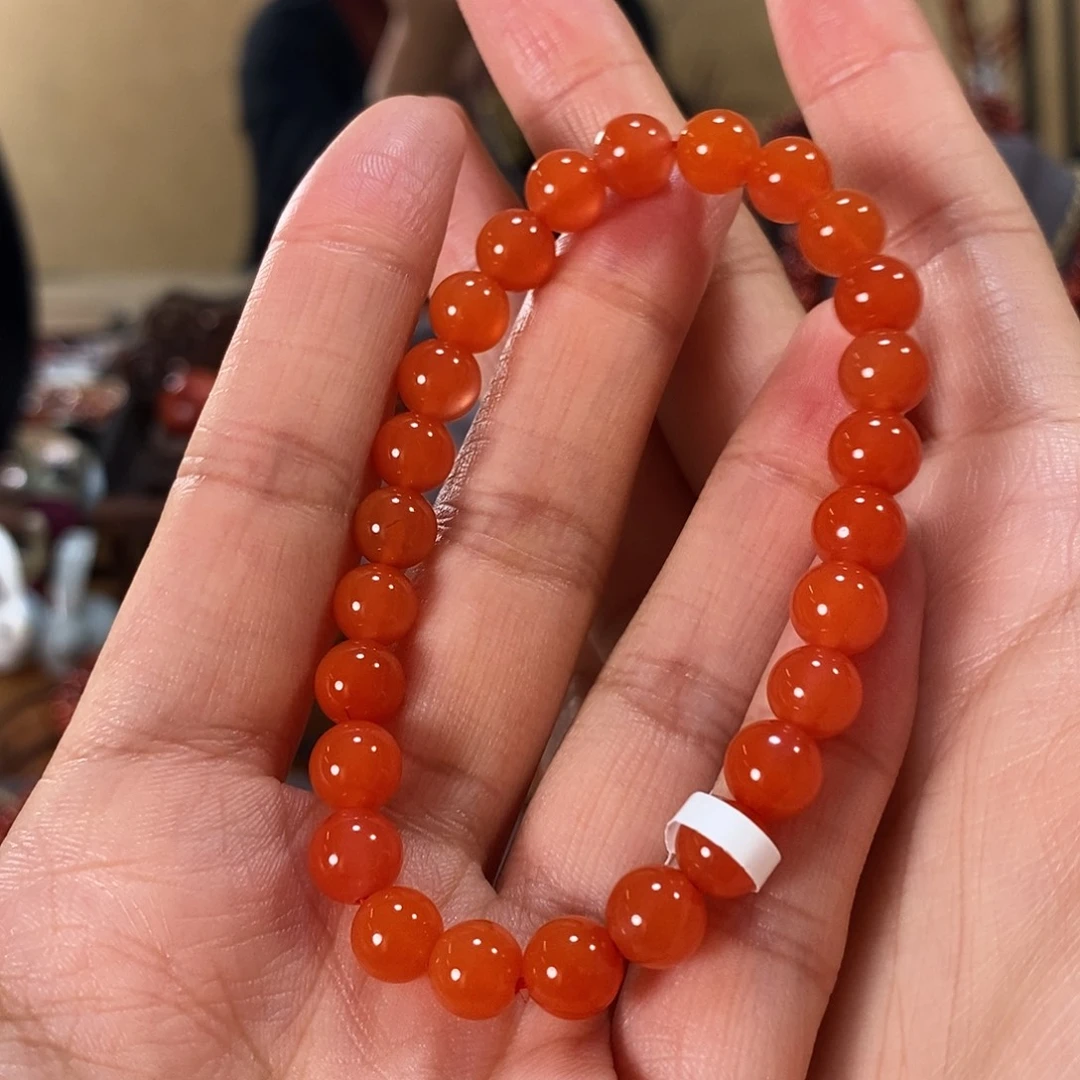 未镶嵌单圈7.5mm原矿南红玛瑙