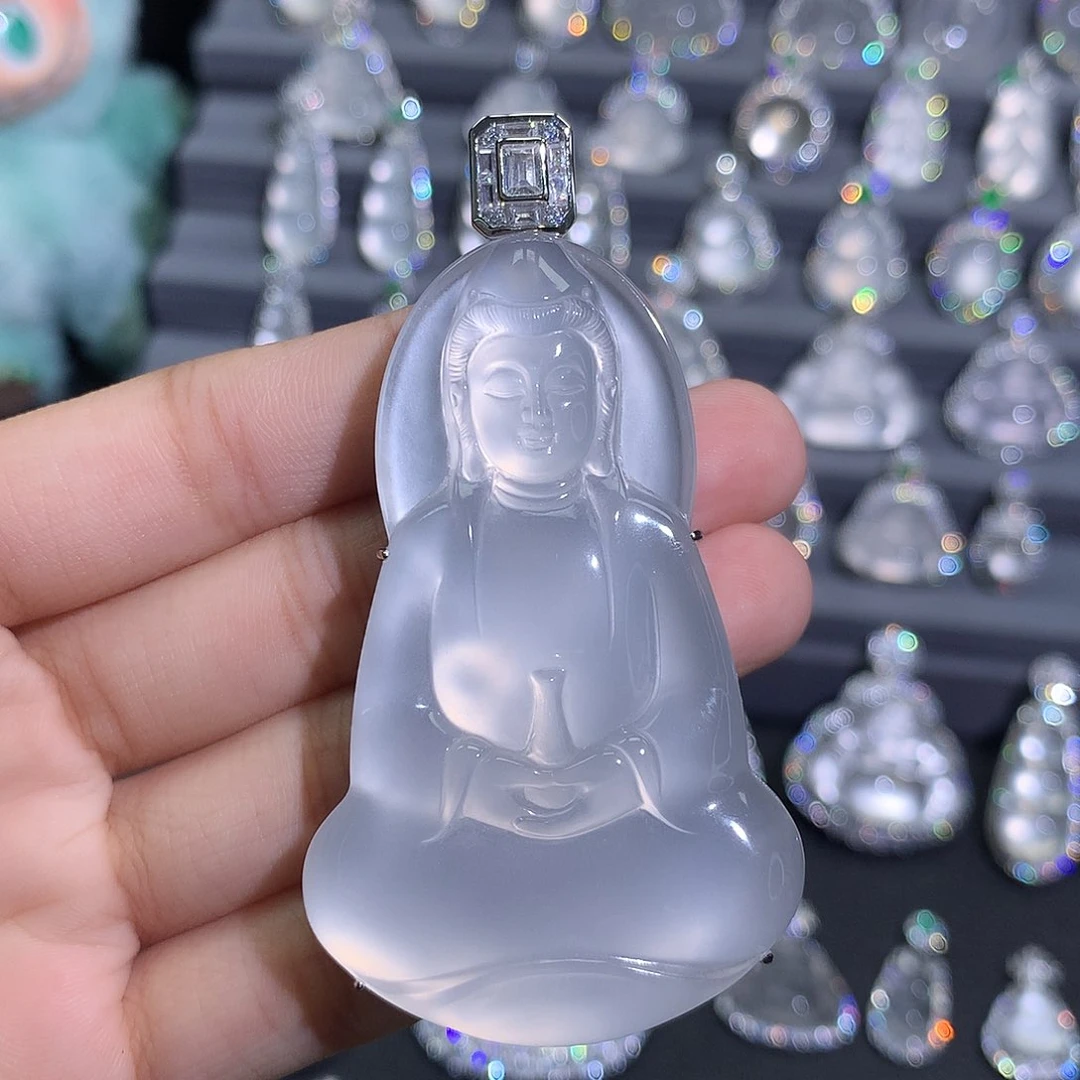 吊坠(不含链)银S925镶嵌石英质玉