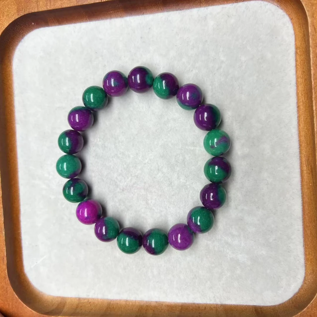 红绿宝石圆珠10mm时尚百搭精品玉手串