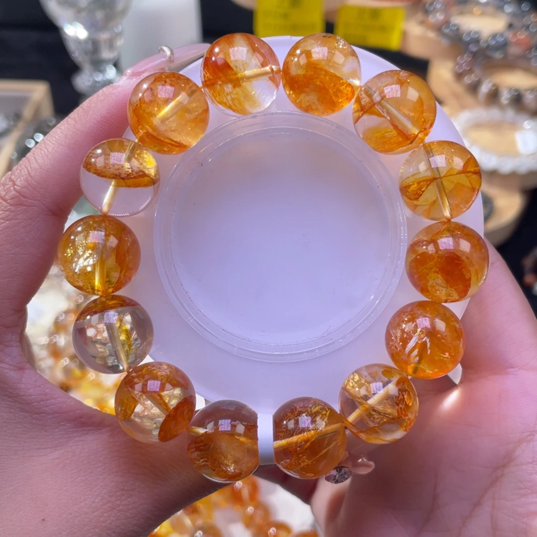 水晶手串未镶嵌用****9威士忌黄胶花