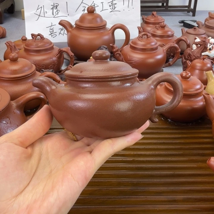 紫砂茶壶紫泥全手仿古180毫升