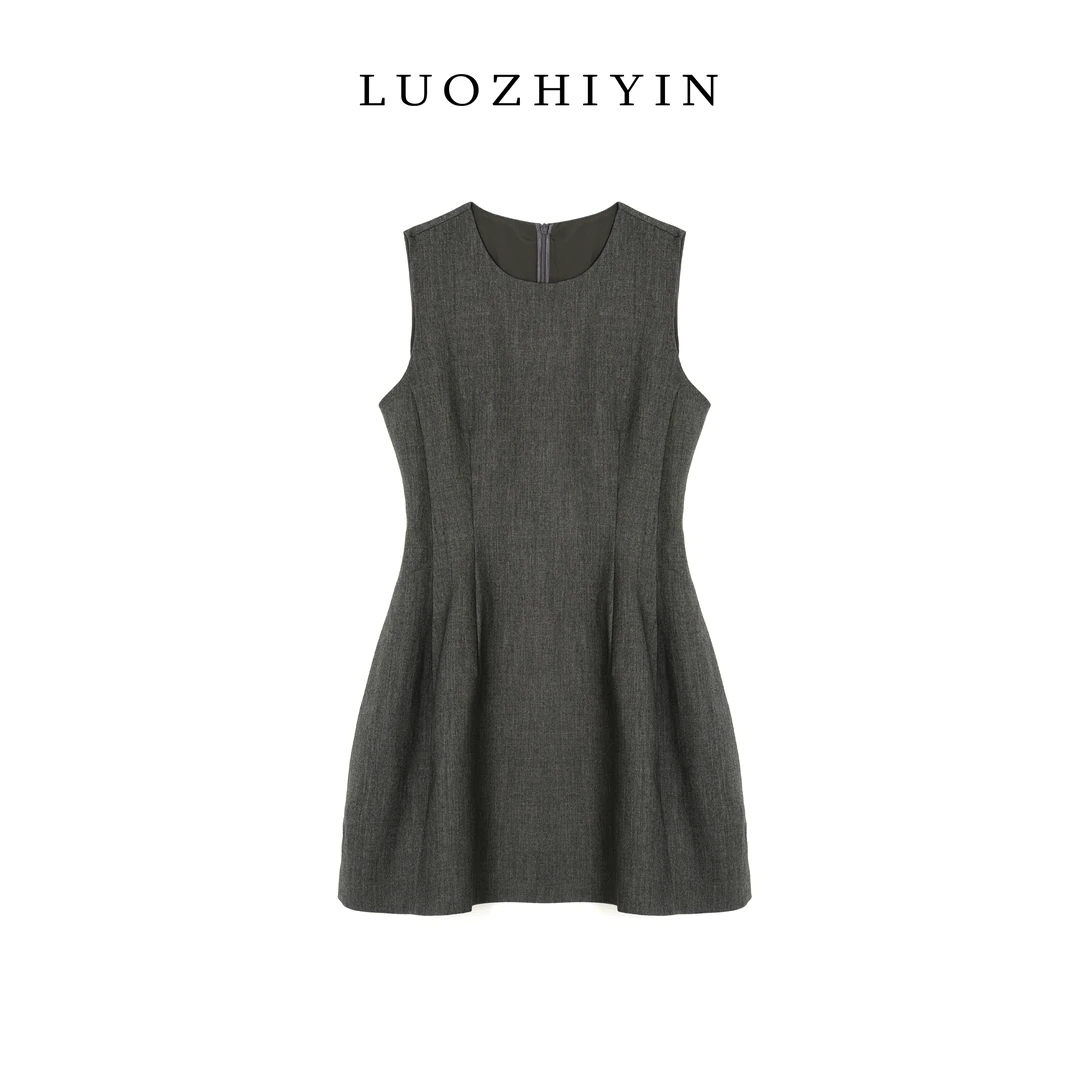 LUOZHIYIN/罗知音D312288TF【羊毛】无袖休闲背心裙高腰连衣裙