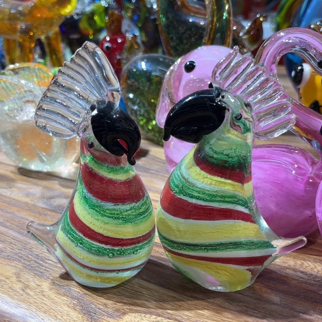 手工艺品琉璃微瑕一对