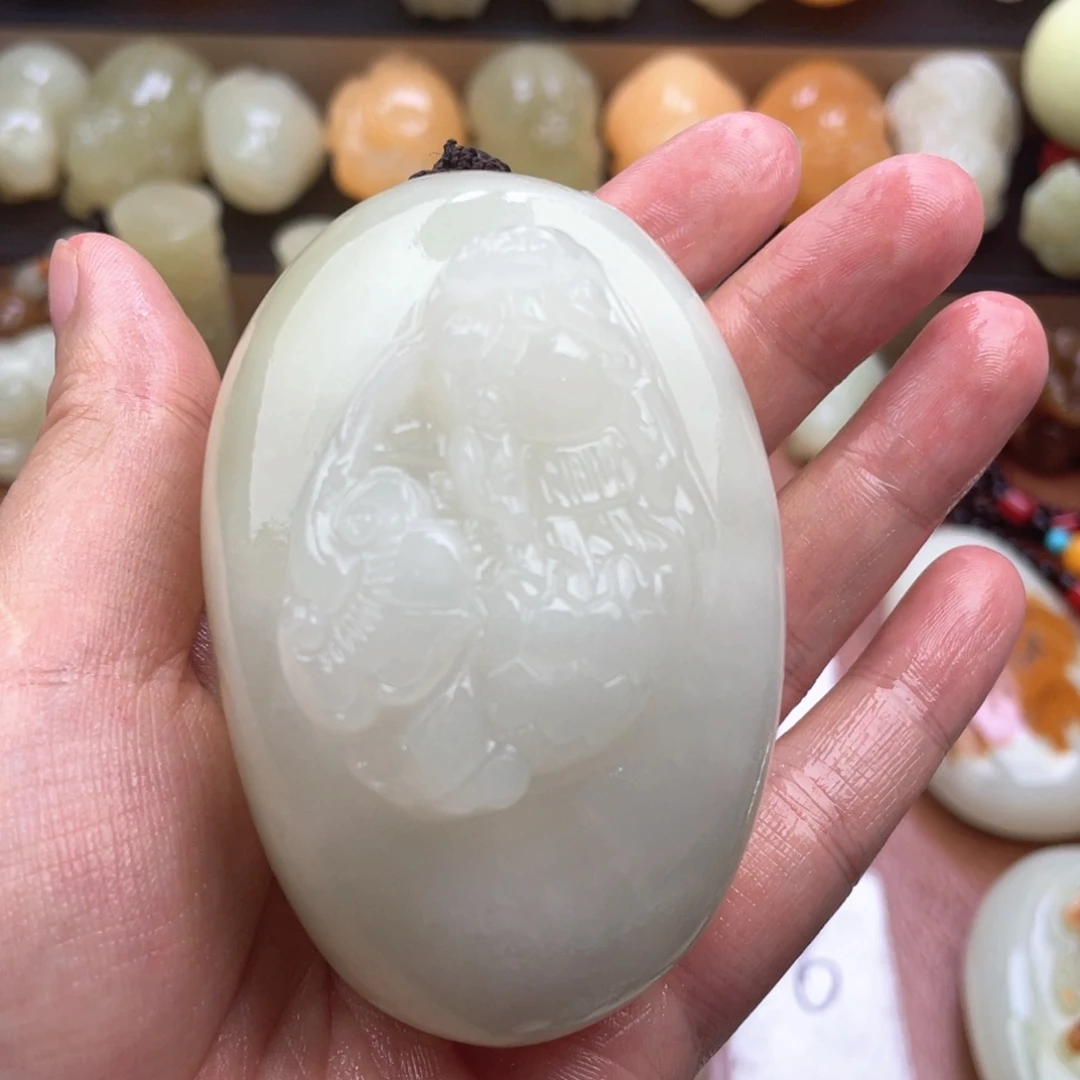 风***淡石材天然古青石手把件
