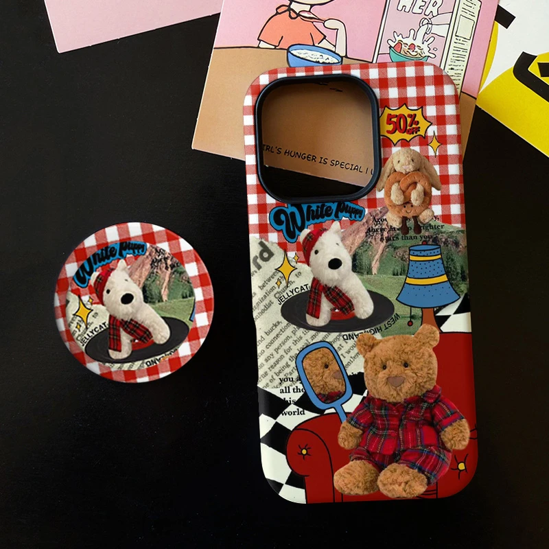 格子玩偶磁吸菲林二合一适用苹果17/16promax手机壳华为小米15