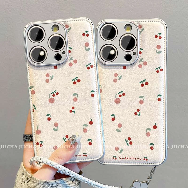 红樱桃适用苹果16pro手机壳新年华为mate70高颜值荣耀200女款防摔