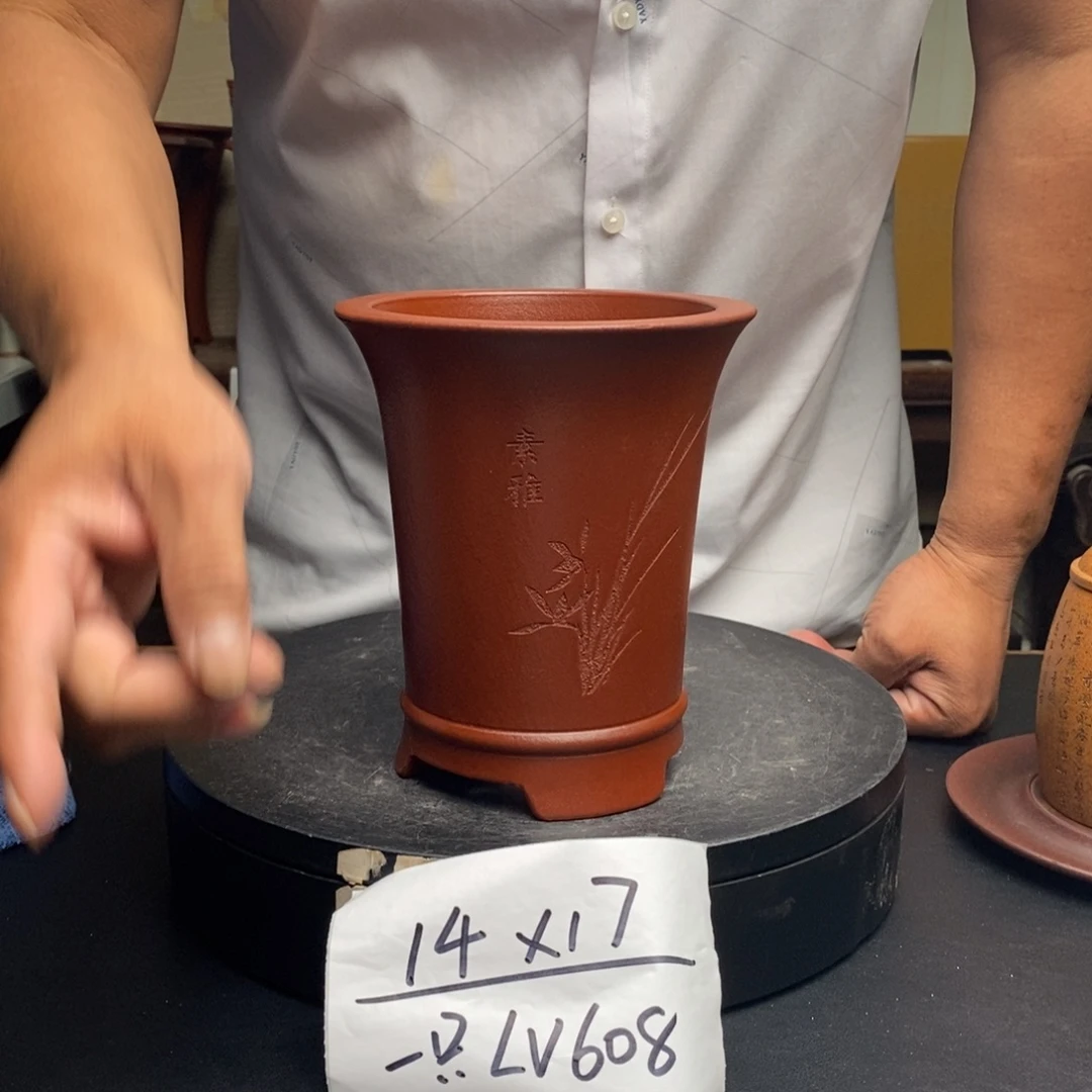 紫砂花盆货号一只LV608