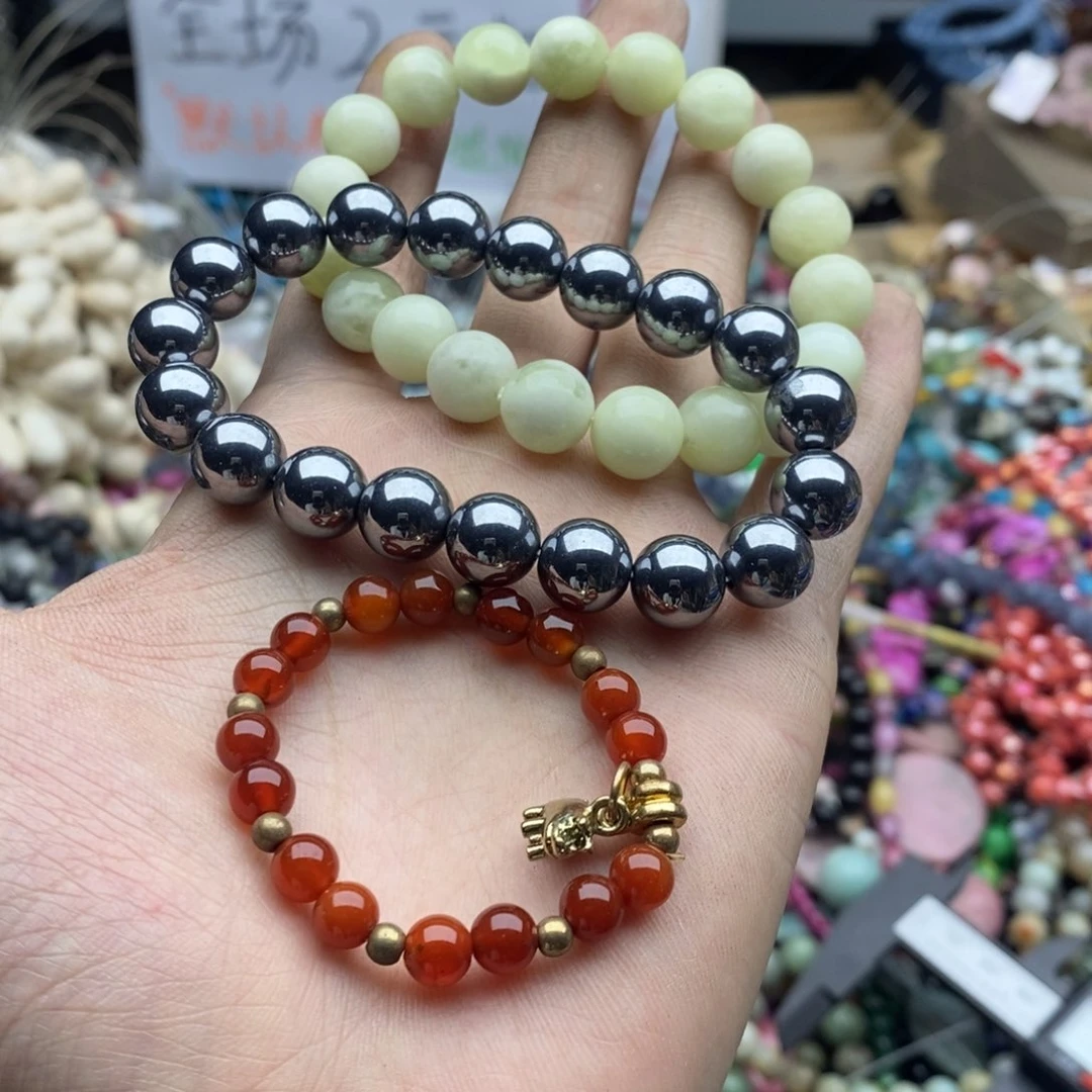 玛瑙/玉髓未镶嵌珠宝半成品打包三条L647