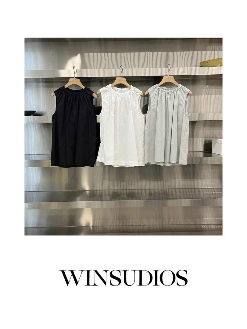 盐汽水【WIN小众定制款】收缩领口马甲上衣