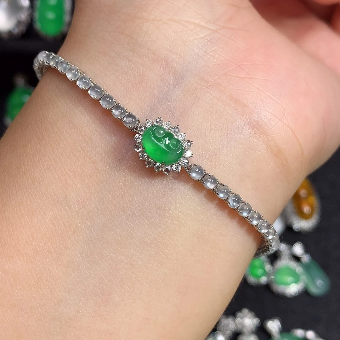 18K金镶嵌手链翡翠