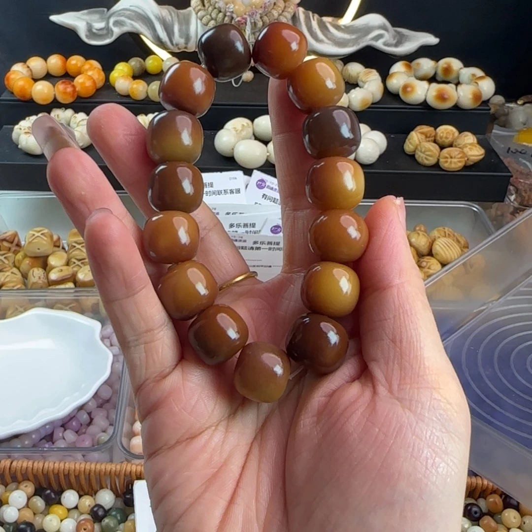 菩提根/象牙果手串卡15.5溏心桶1串