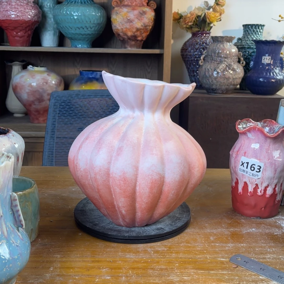 摆件无*?陶瓷花瓶高22.5口径7.5瑕疵不退不换