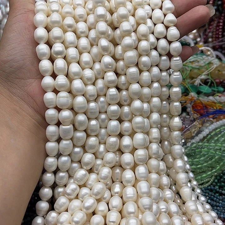 玛瑙/玉髓未镶嵌珠宝半成品一条10mm米珠珍珠