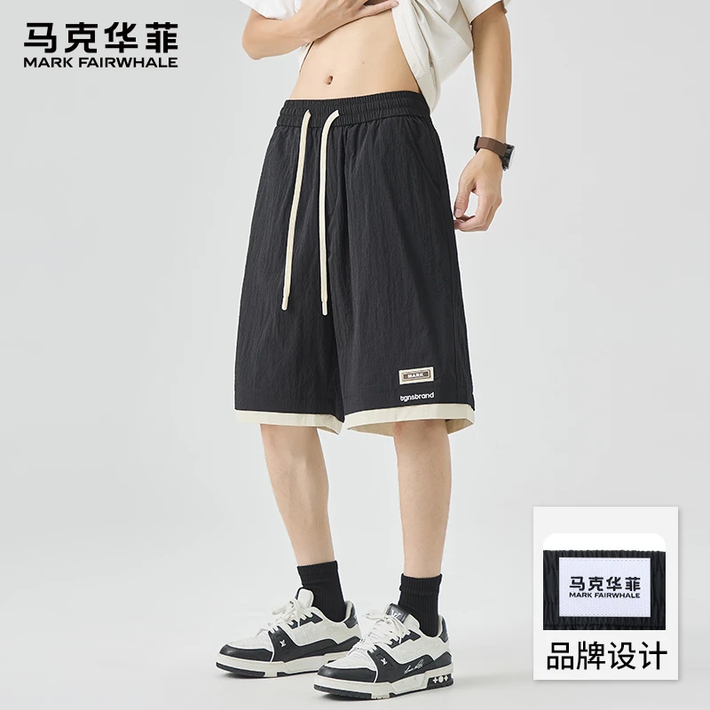 马克华菲薄款透气速干休闲短裤男2025夏季新款宽松百搭弹力五分裤