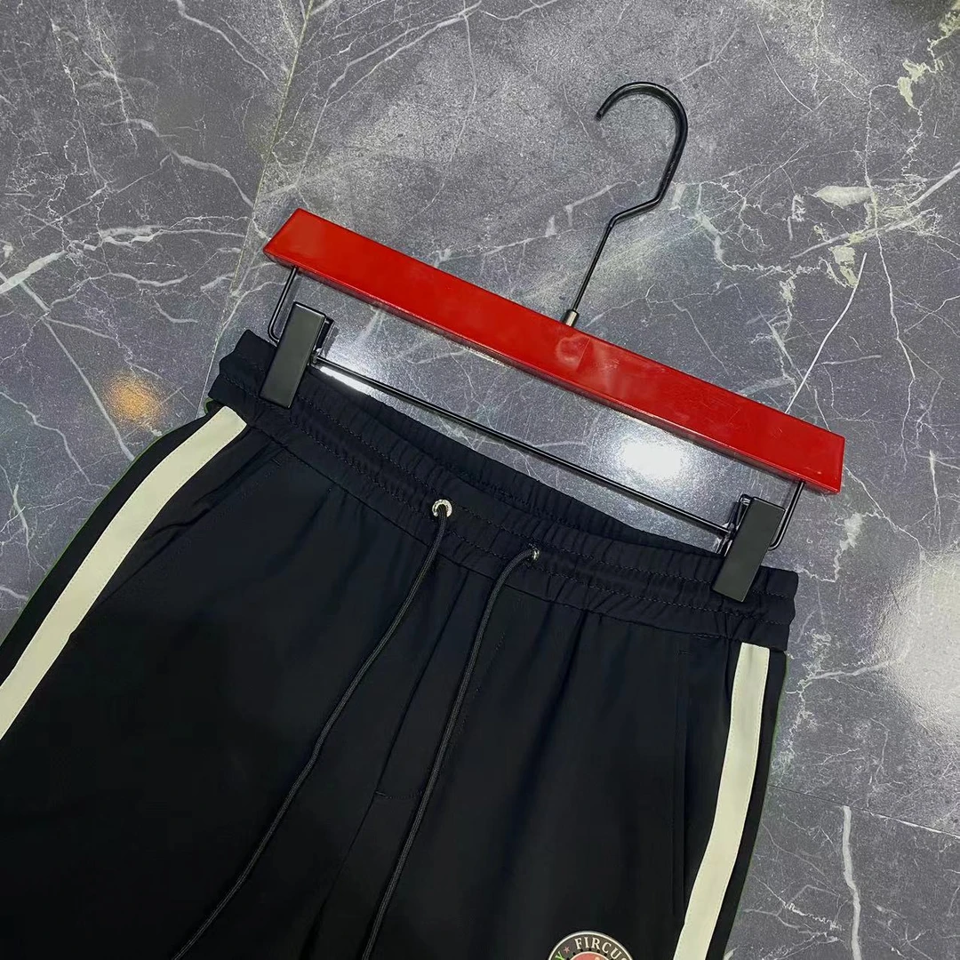 欧品夏季男士百搭纯色男休闲直筒裤时尚透气织带运动休闲裤 4224