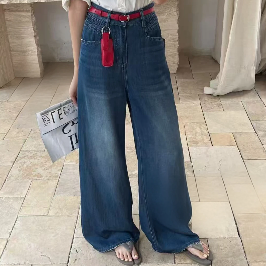 新款【高腰天丝水洗阔腿裤｜