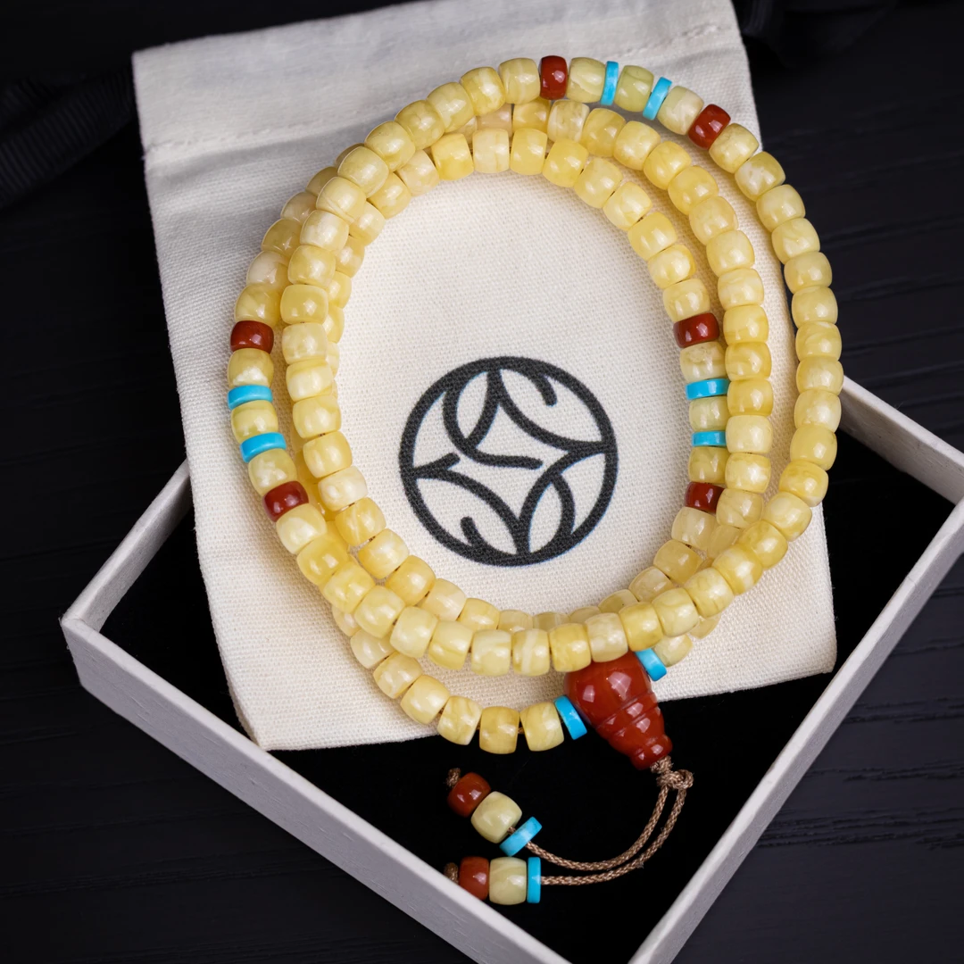 禾奕天然原矿蜜蜡6.5mm多圈手串手链经典百搭精美新中式设计女款