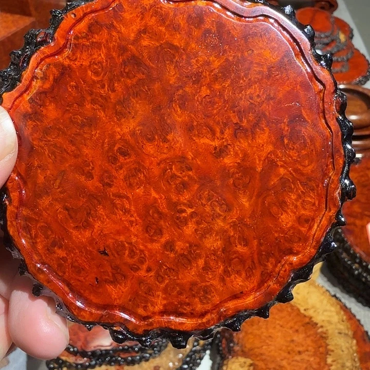 大***海缅甸花梨瘤疤杯垫9.5/9.5/1