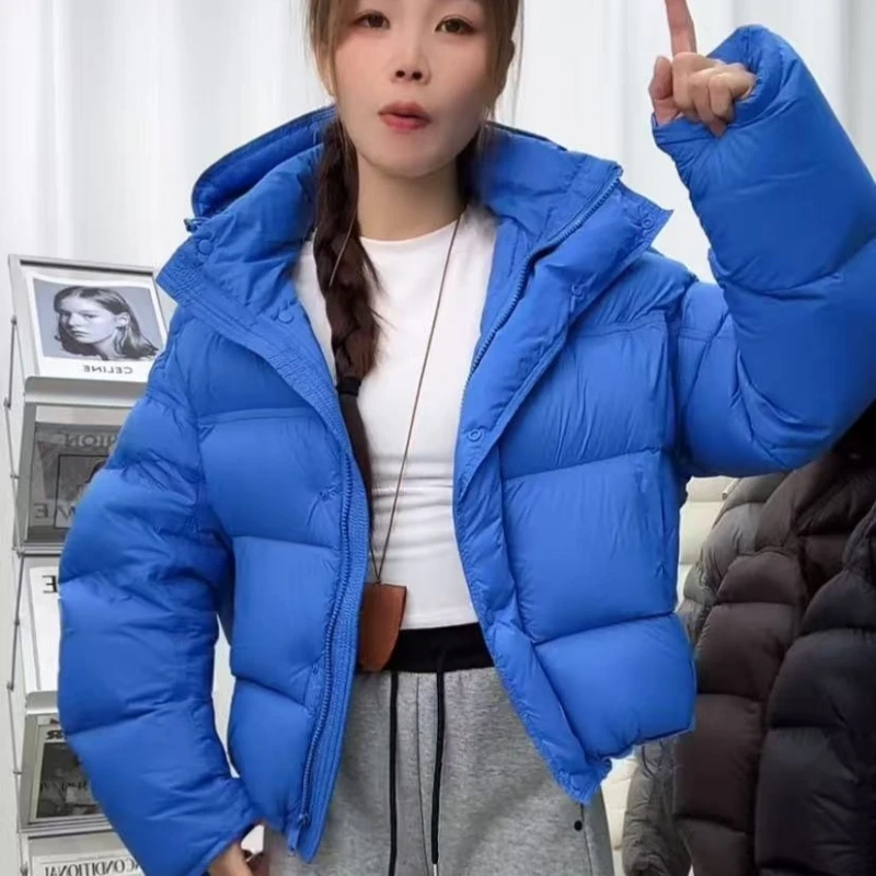 杨紫同款新国标90绒龟背泡芙可拆卸连帽羽绒服女外套