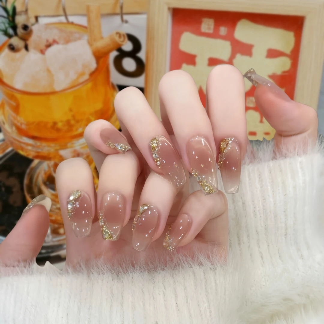 【乌龙拿铁】甲纯手工定制美甲可拆卸纯欲新款美甲甲片穿戴美甲