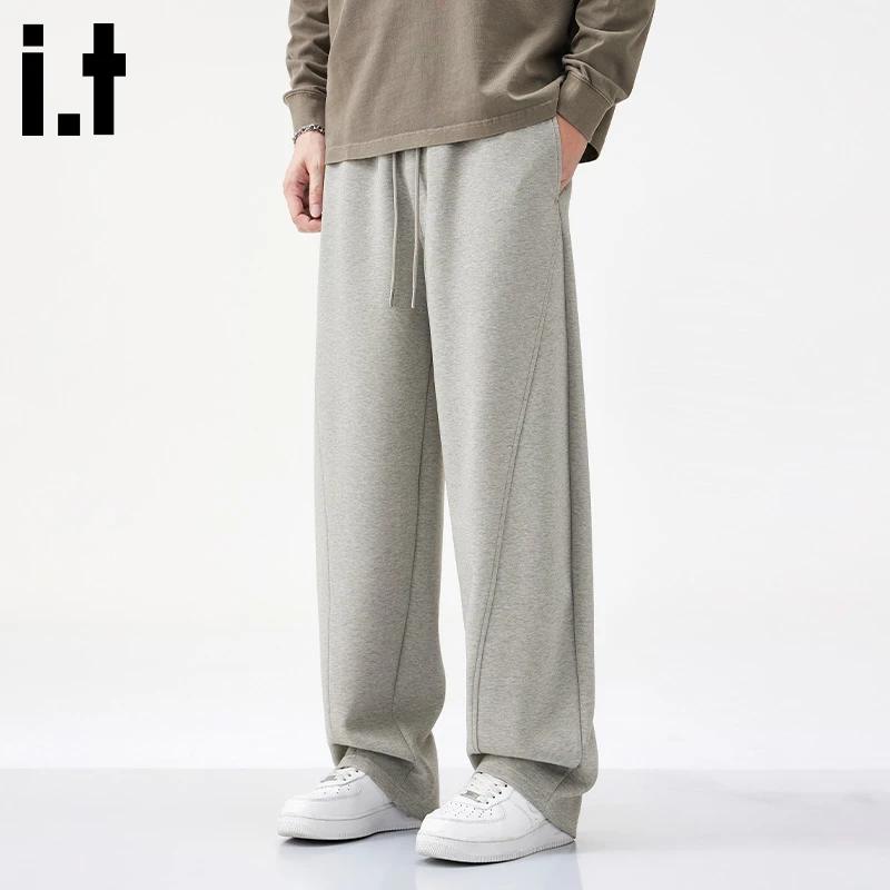 i.t:CHOCOOLATE垂感舒适直筒卫裤男士秋冬复古潮流百搭宽松休闲裤