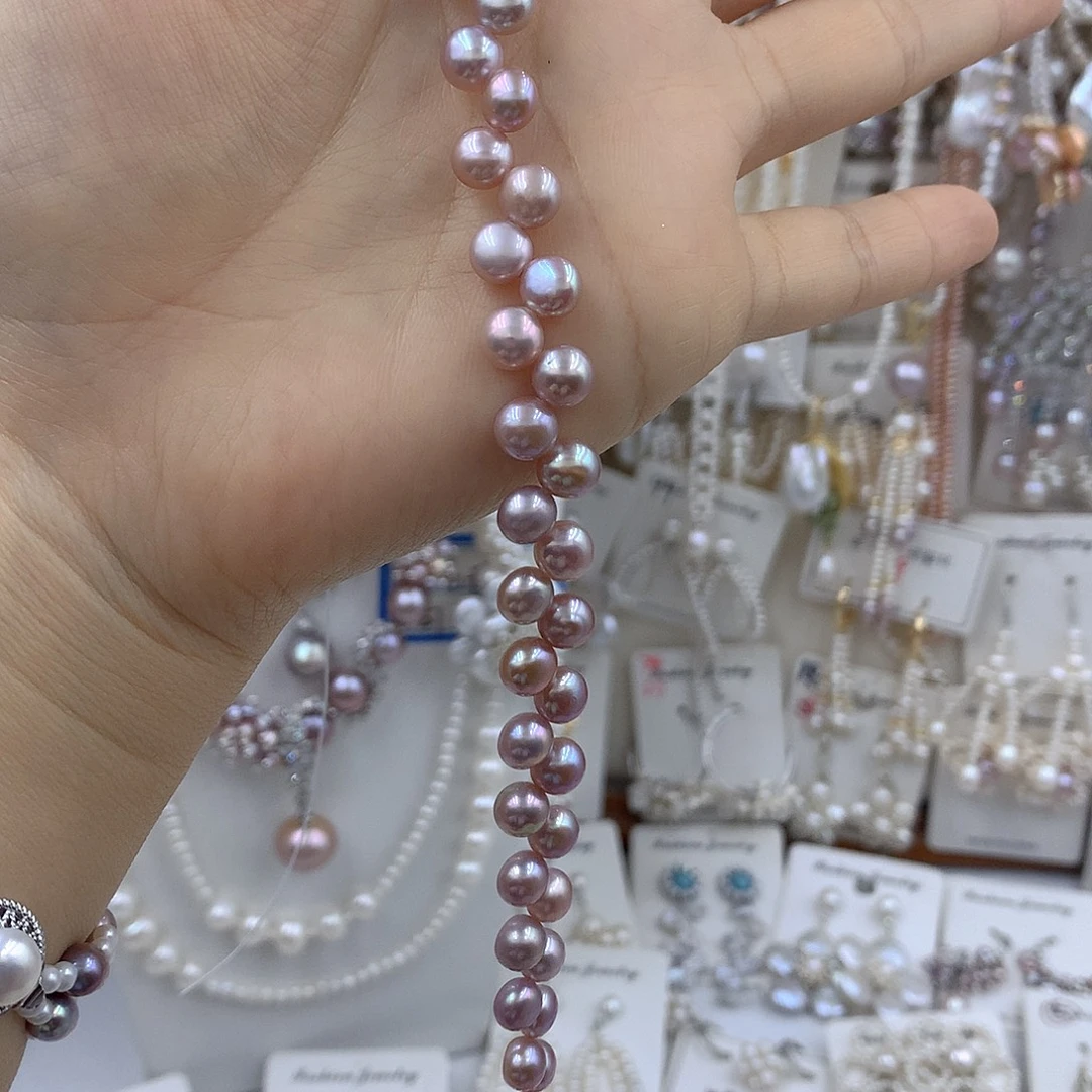 小***c淡水珍珠项链耳饰银S925镶嵌