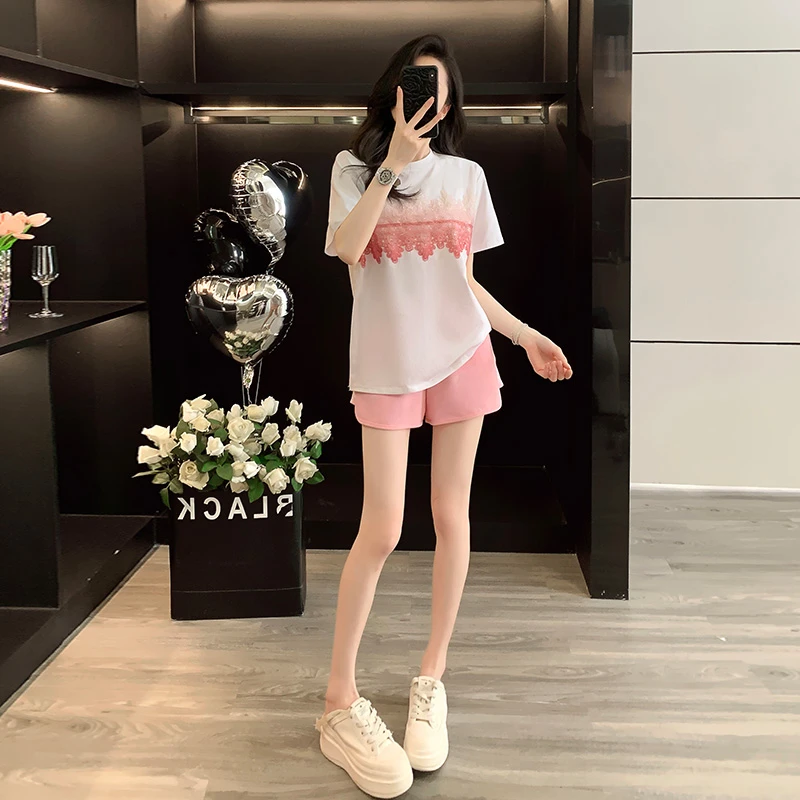 2025宽松多巴胺夏季穿搭一整套女装网红短裤洋气套装新款爆款减龄