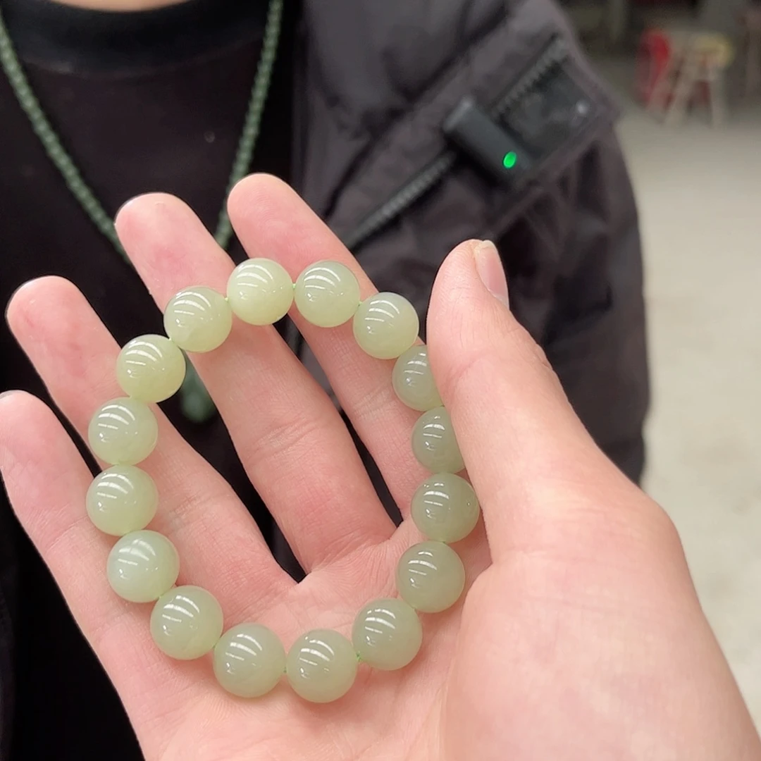 和田玉手链未镶嵌纯天然和田玉/12手串