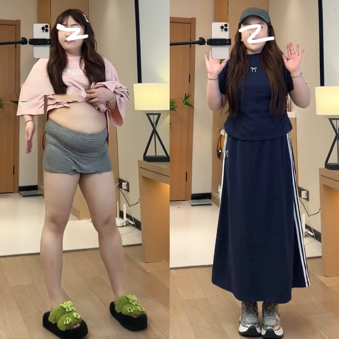 大码时尚套装女秋季长袖针织刺绣上衣微胖MM高腰A字半身裙两件套